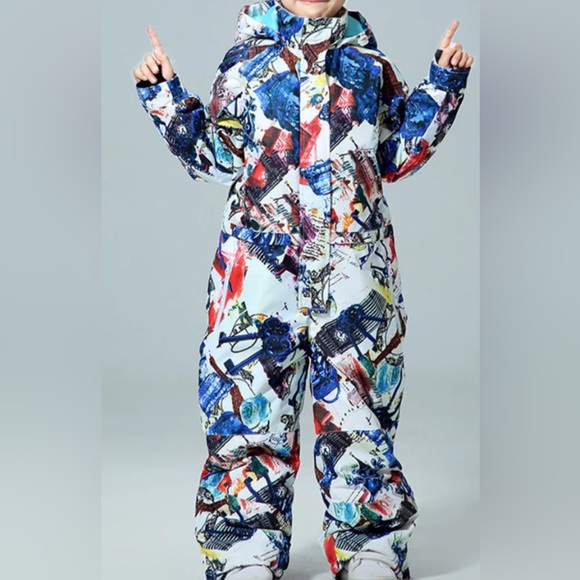 MCTi Kids Snow Suit One Piece Waterproof Ski Snowboard Jumpsuits Overalls Sz 5 T - Picture 3 of 17